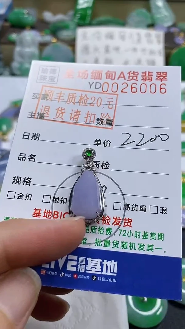 颈饰18K金镶嵌翡翠随型