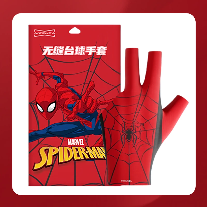 台球手套蜘蛛侠联名三指手套防滑露指高弹性透气吸汗硅胶丝滑手套