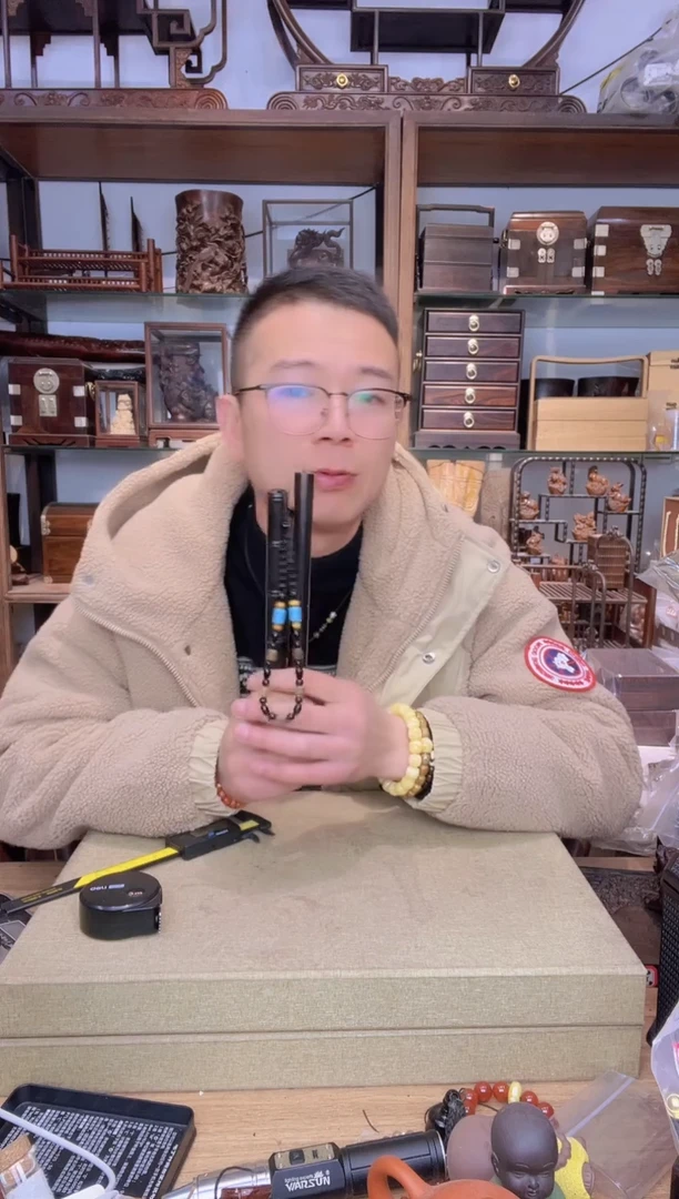 【闪购商品】乌木类书架899紫光檀竹节线香筒+荷花香筒带香插