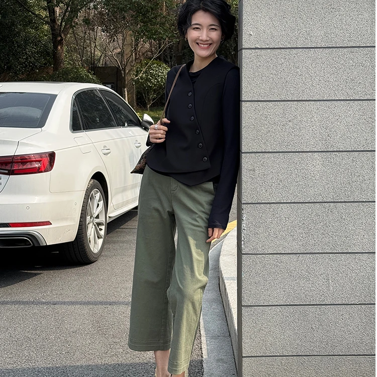 浪清/女装推荐 文娜淑小喇叭宽松休闲裤43625/44008#2025新款裤子