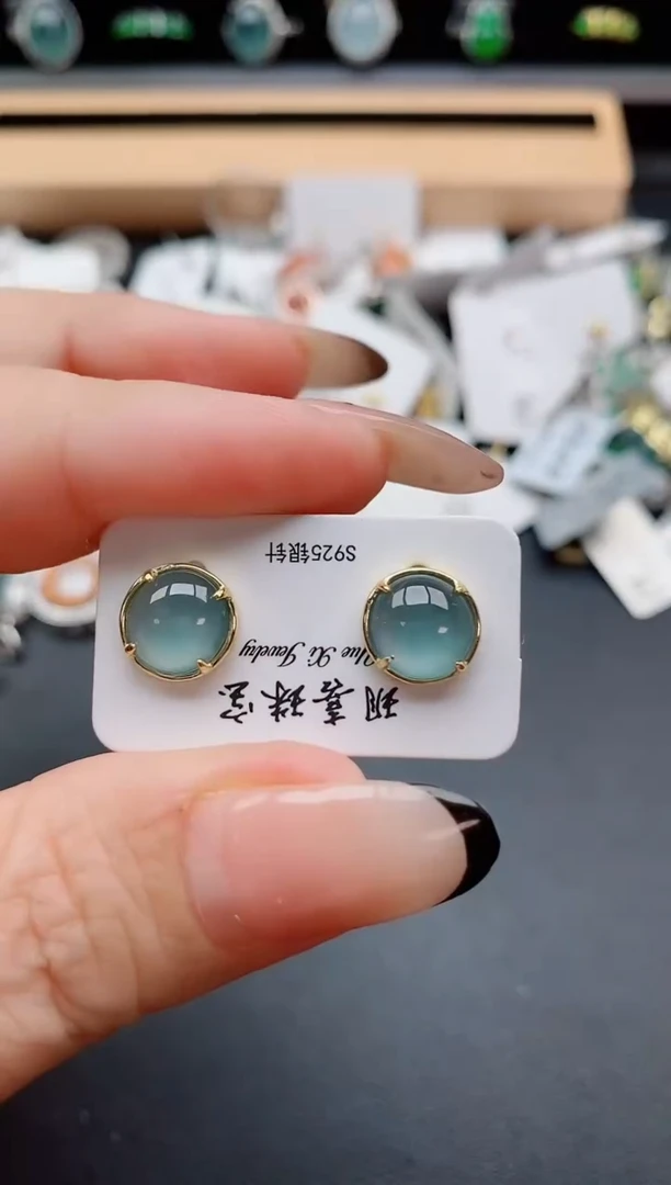 银S925镶嵌戒指翡翠1