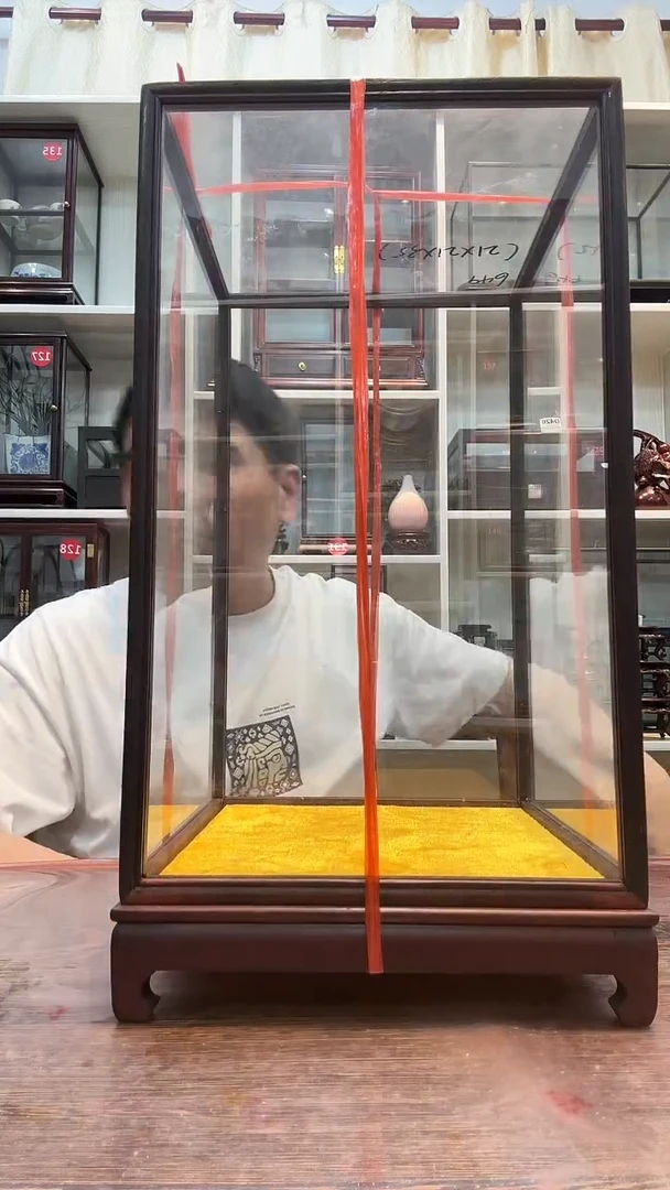红酸枝木类21*21*35玻璃罩649