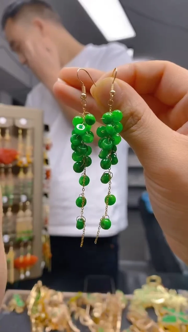 【闪购商品】翡翠耳饰合金285翡翠耳钩