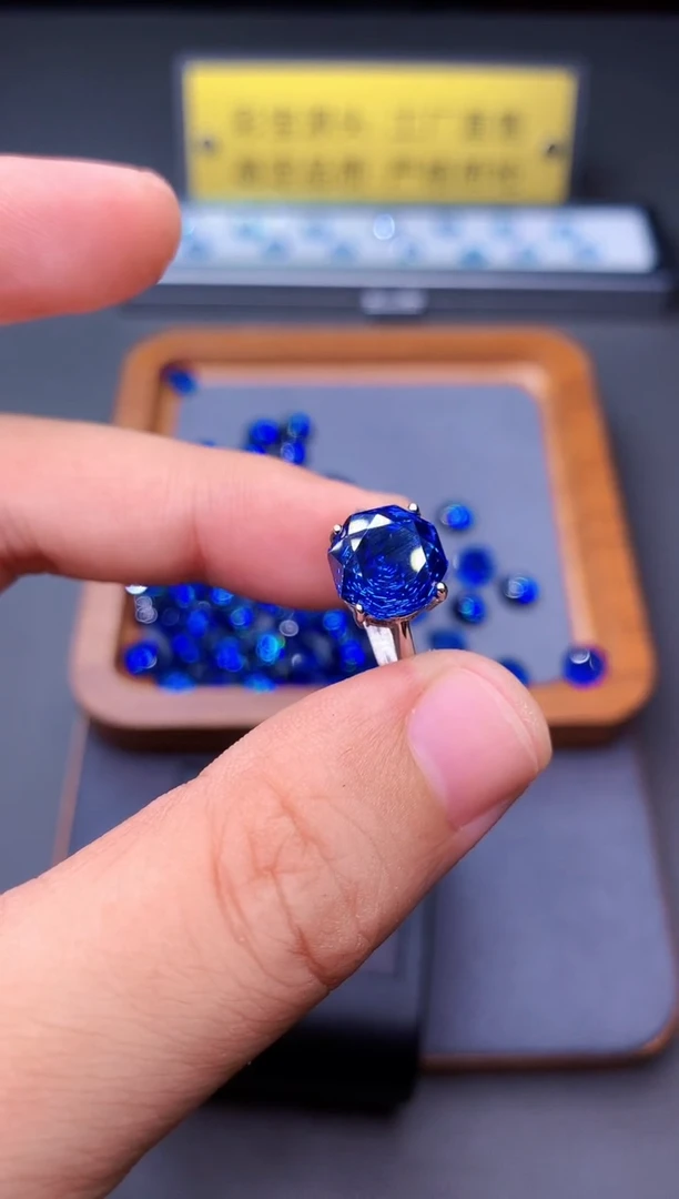 托帕石戒指银S925镶嵌的