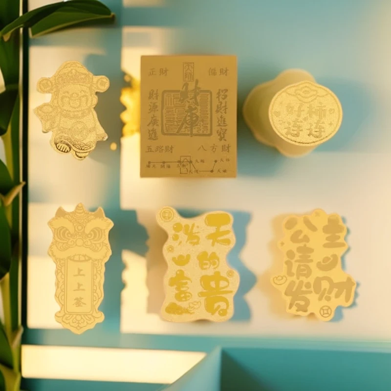 公主请发财配件创意手机贴仿金箔手机贴片搞钱要紧招财猫家居贴b