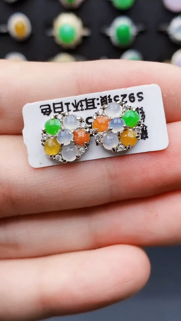 银S925镶嵌戒指翡翠5253