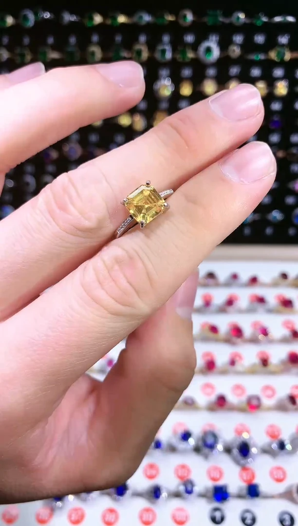 【闪购商品】黄晶戒指银S925镶嵌111111