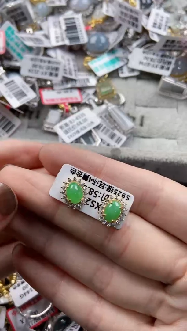 银S925镶嵌戒指翡翠999   10