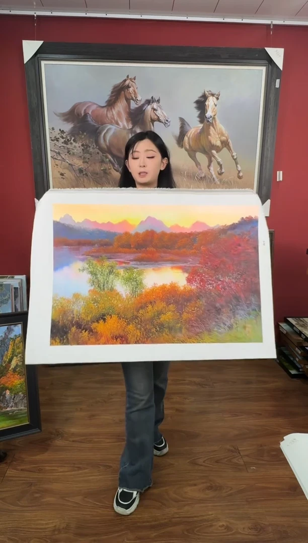 油画【116号】约90*60cm丨朝鲜原创纯手绘孤品油画丨顺丰包邮