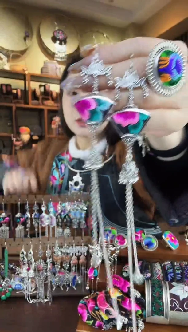 刺绣非遗刺绣民族风耳环