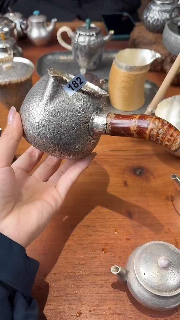 板娘的茶纯手工280ml纯银茶具182