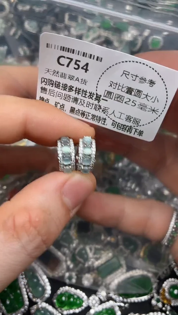 颈饰未镶嵌翡翠C754耳扣