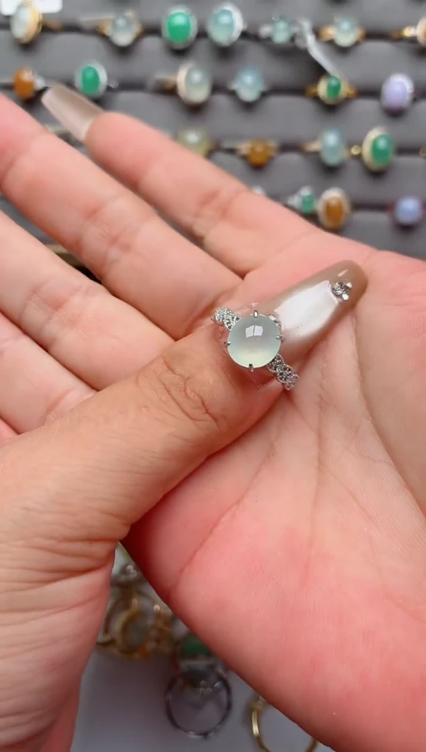 银S925镶嵌戒指翡翠.