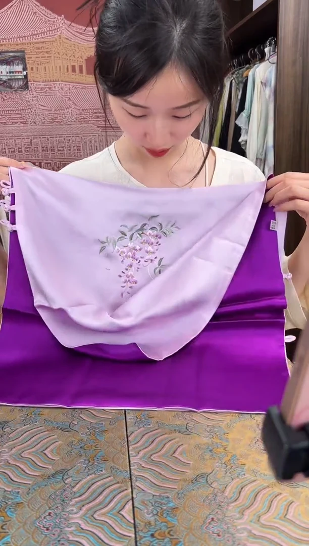 刺绣苏绣100桑蚕丝大披肩