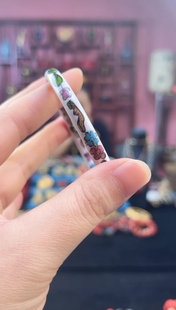 非遗 景泰蓝棍镯 56-60 白色