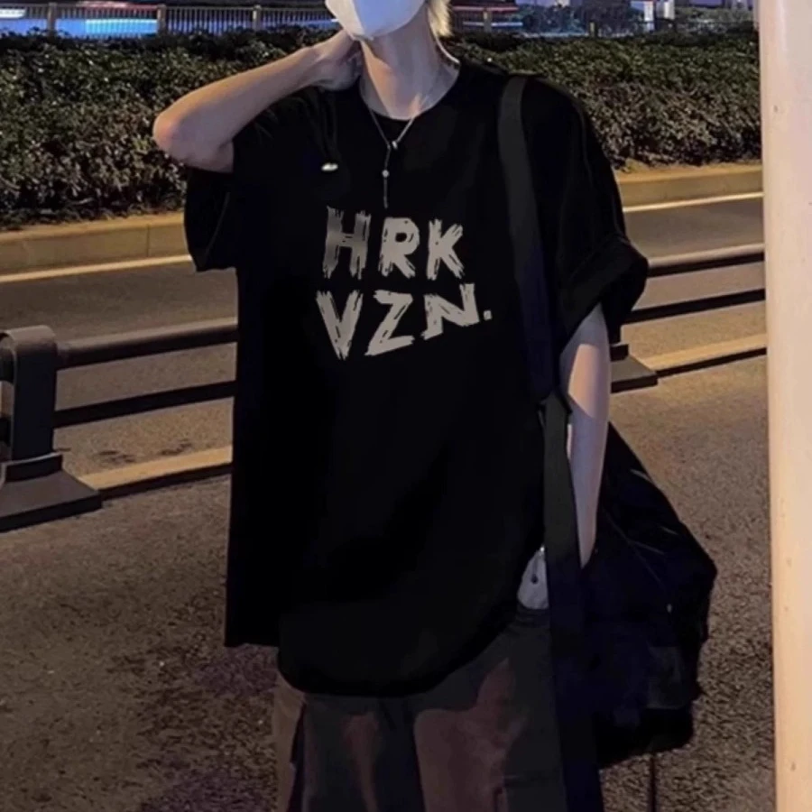 新款重磅纯棉短袖t恤男款夏季美式复古高街宽松小众潮牌痞帅上衣