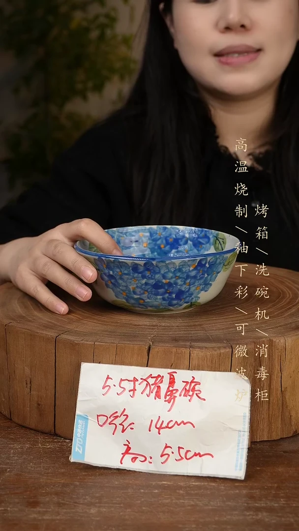 碗瓷景德镇手工手绘高温瓷釉下彩