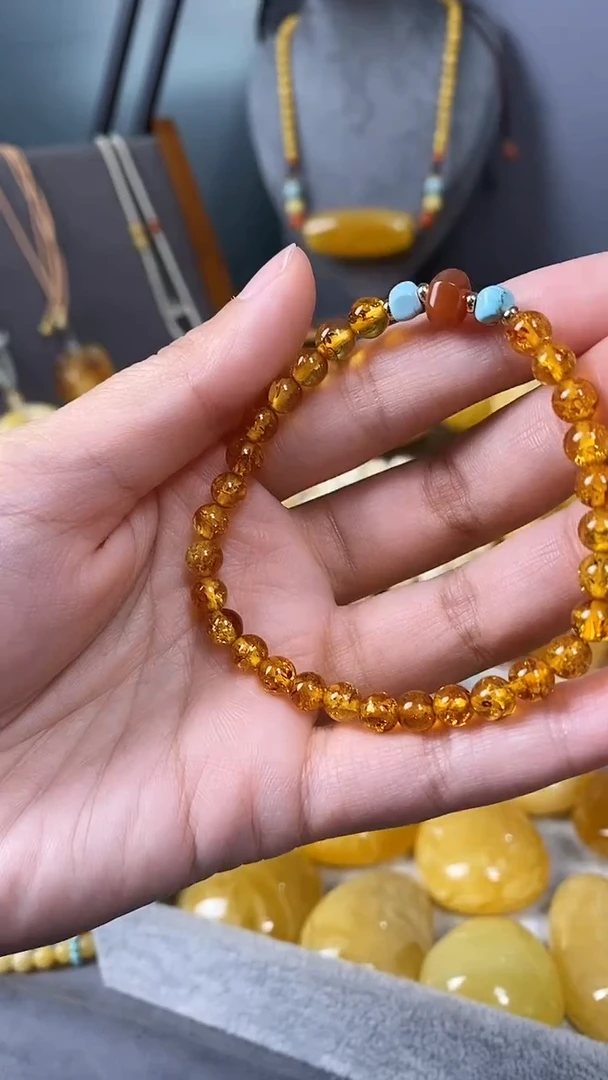 裸石琥珀未镶嵌手串