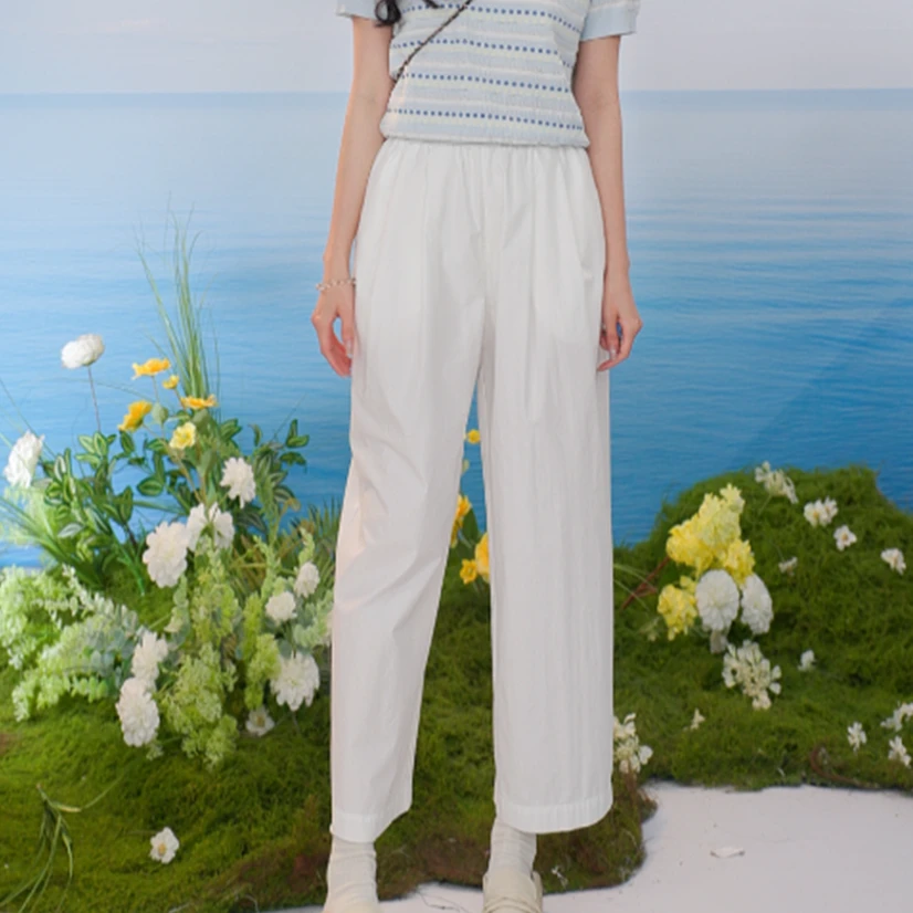 【年终狂欢购】茵曼夏季时尚气质高腰显瘦A字休闲舒适百搭清爽九