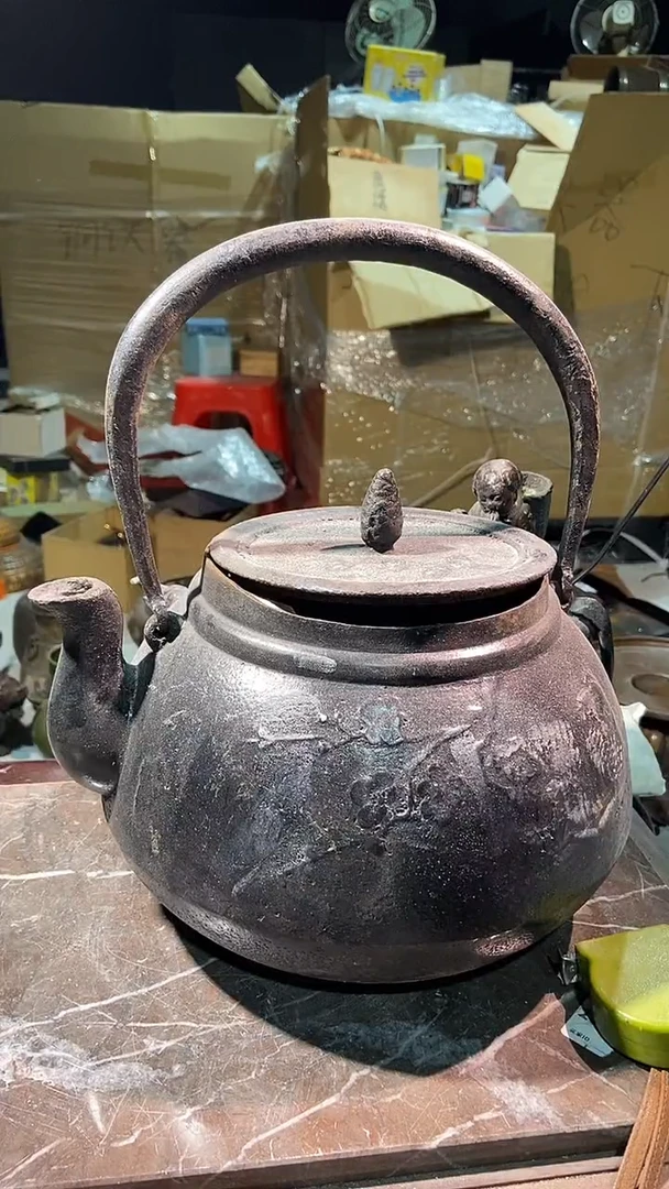 东红中古美术工艺品铜壶