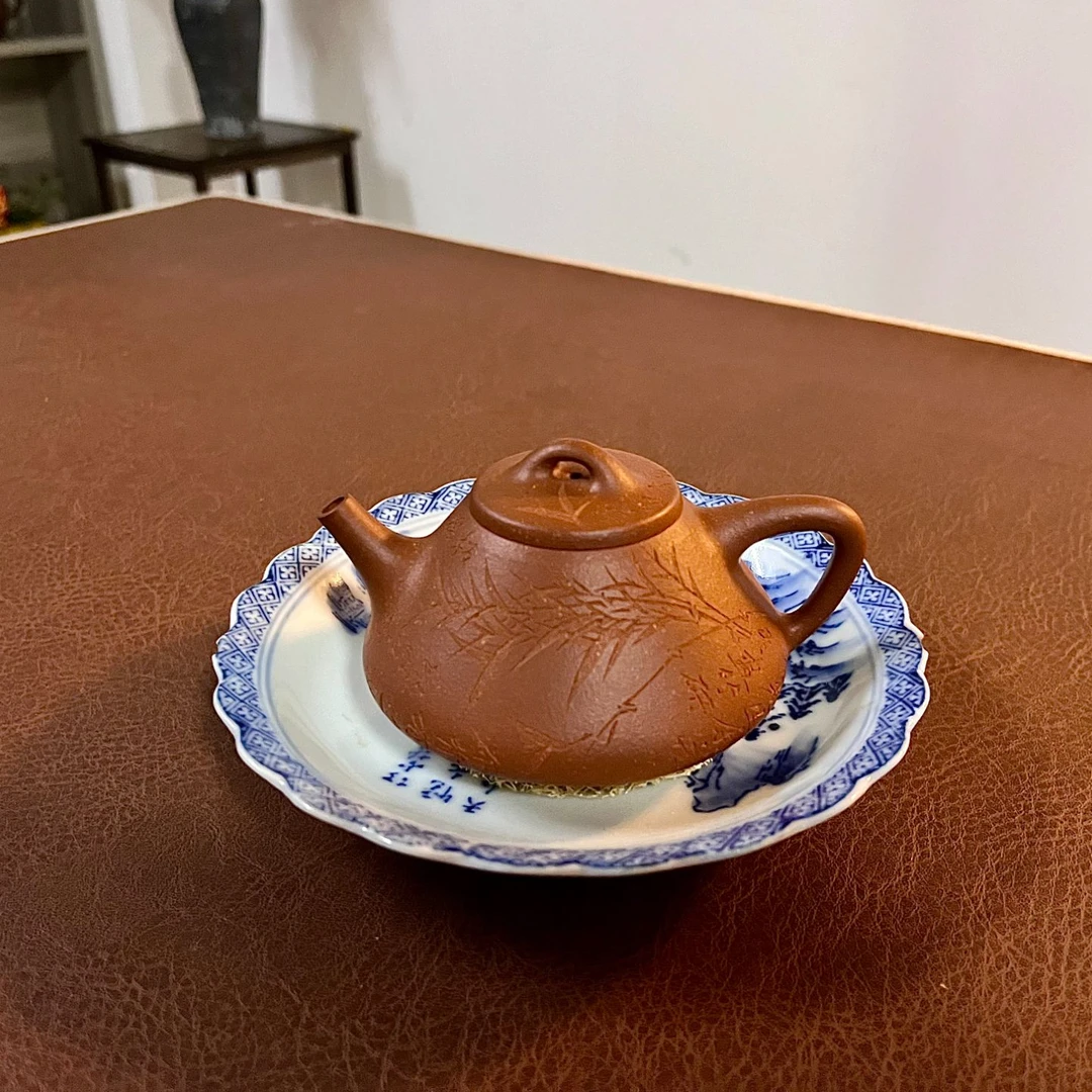 99红将坡子冶石瓢壶精工刻绘全手工茶壶
