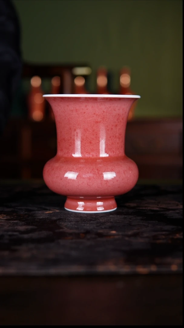 杯子白泥豇豆红陶瓷纯手工