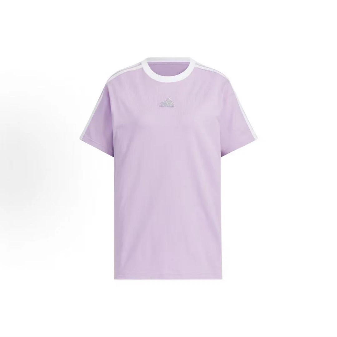 adidas/阿迪达斯STORY 运动休闲圆领条纹短袖T恤SS25 KB7760