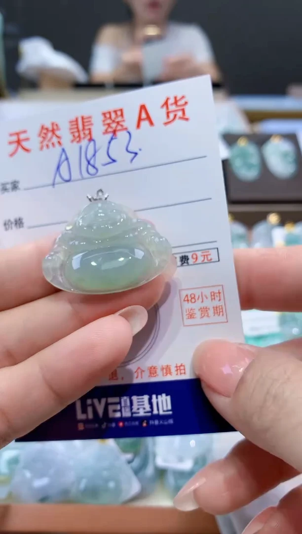 颈饰18K金镶嵌翡翠天然翡翠A货挂件