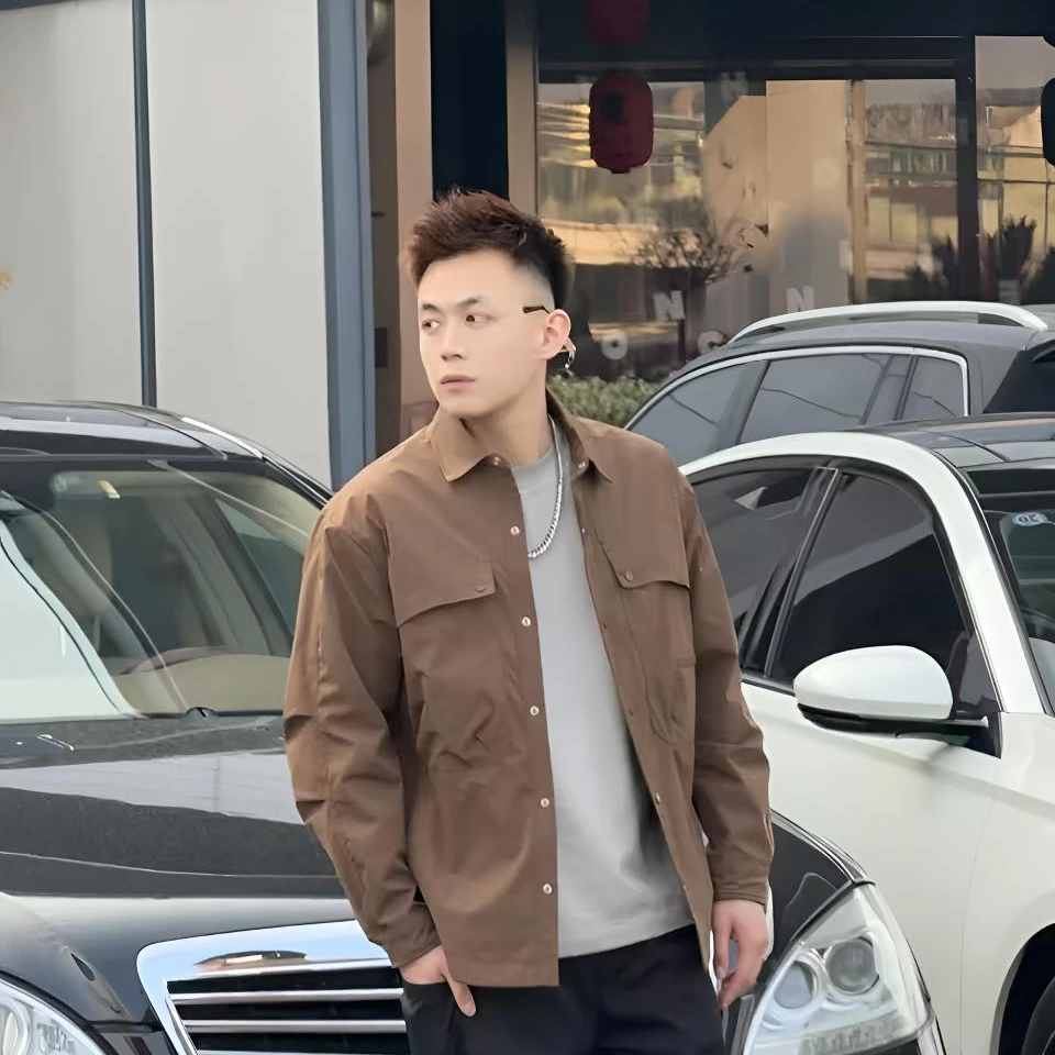 2025新款春季夹克外套户外防水防风休闲长袖男翻领时尚潮流F0916