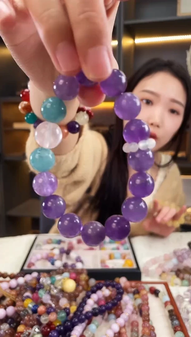 未镶嵌手链水晶乌拉圭紫水多宝手串