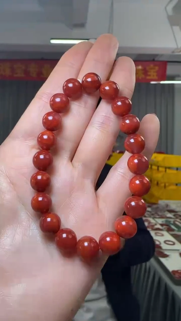 【闪购商品】南红玛瑙手串未镶嵌南红玛瑙圆珠单圈手串约9-10mm