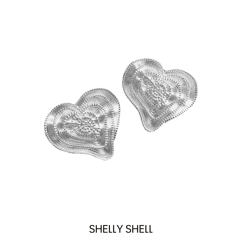 Shelly Shell 铜合金耳饰 爱心涟漪耳钉 高级感小众设计