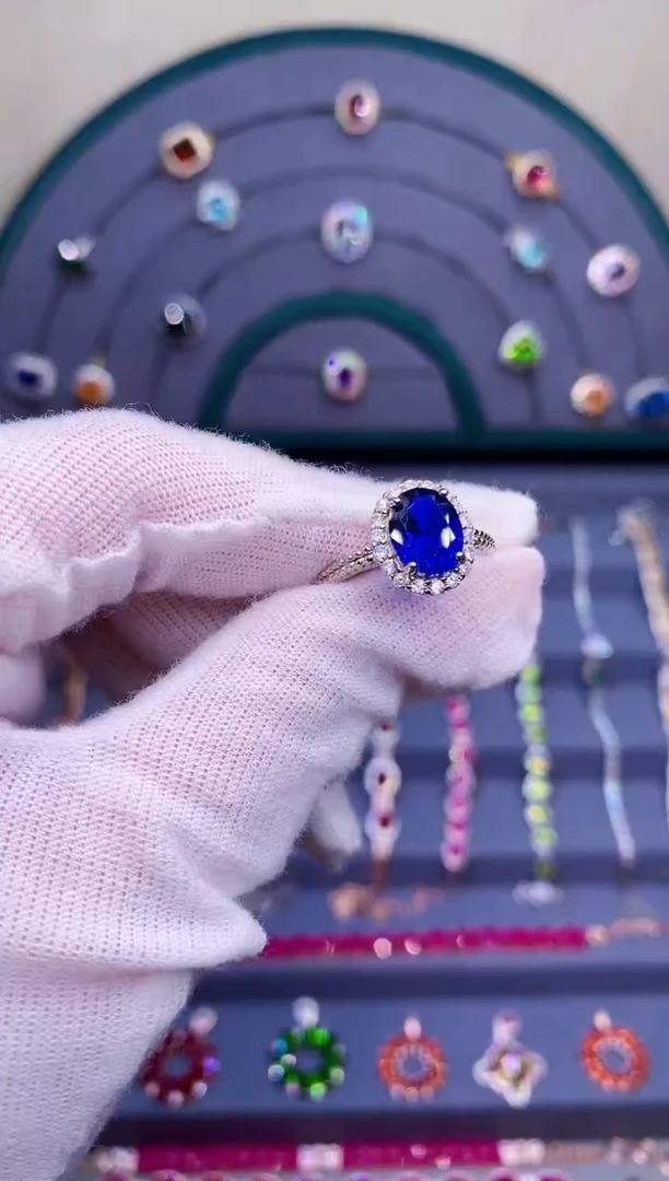 【闪购商品】蓝宝石戒指银S925镶嵌2