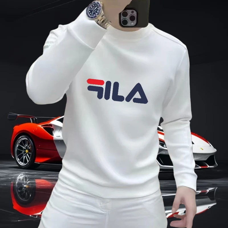 男士秋冬加绒潮流新款潮牌卫衣时尚圆领长袖休闲百搭秋季上衣