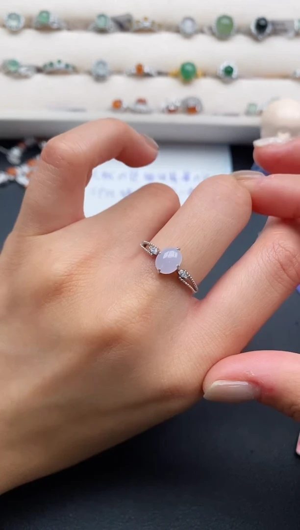 银S925镶嵌戒指翡翠2222222+1