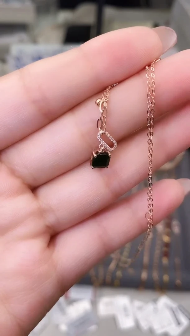 颈饰18K金镶嵌碧玺--专柜--