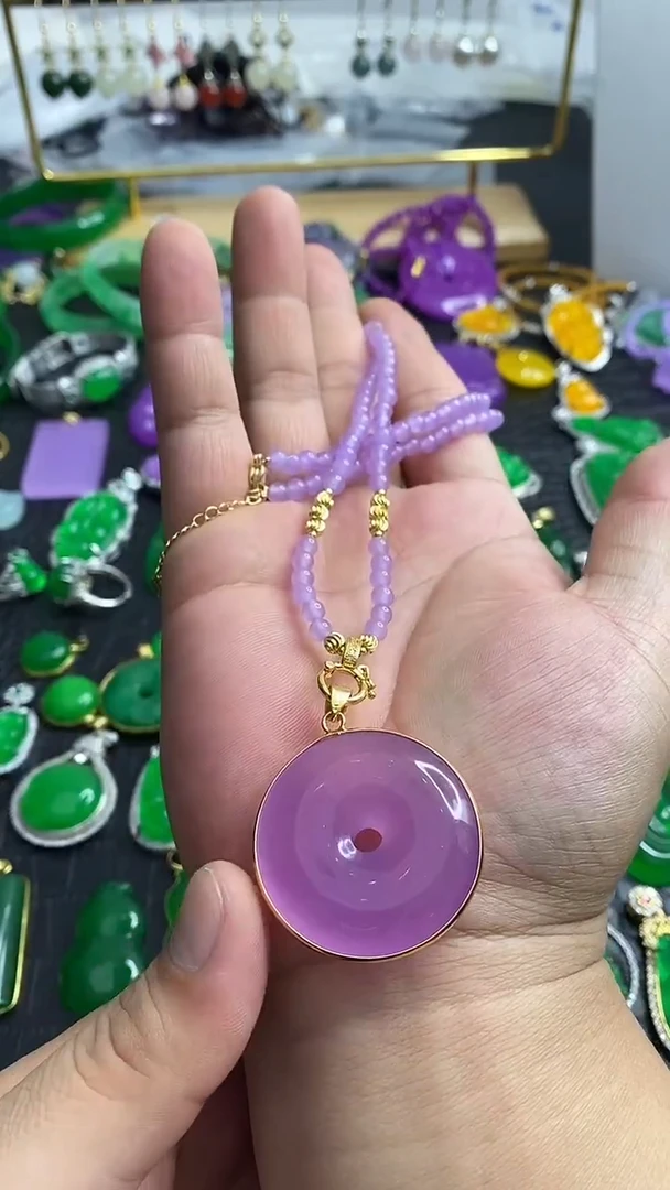 颈饰14K金镶嵌翡翠S027