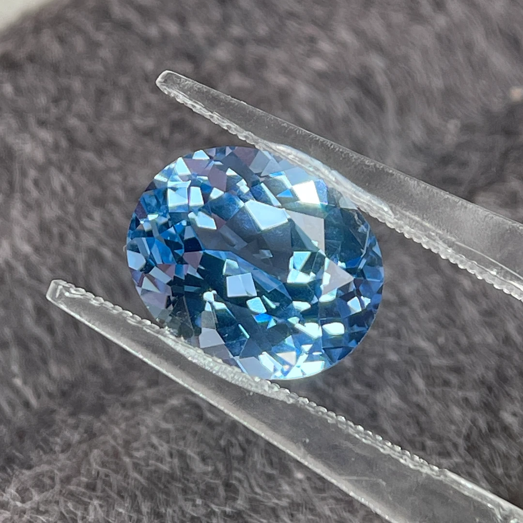 合成尖晶石实验室人工培育淡蓝色尖晶石高精切彩宝珠宝宝石裸石