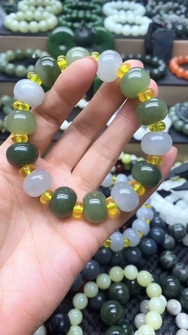 手链未镶嵌和田玉算盘多宝