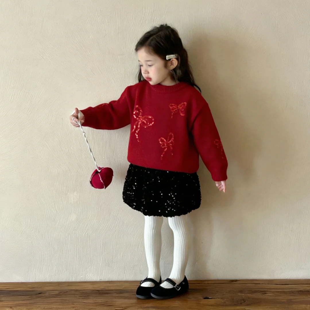 星范童装2025年冬装新款女童国风年服针织毛衣254-XF-54720