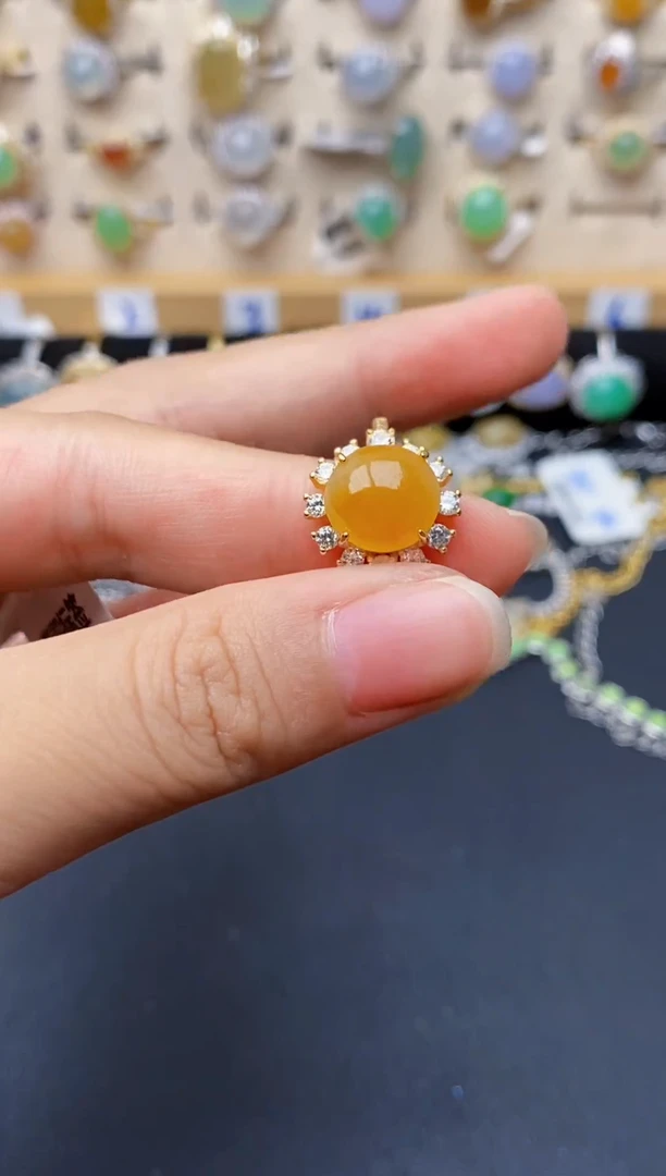 银S925镶嵌戒指翡翠9887