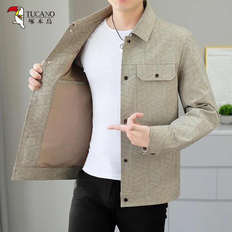 TUCANO/啄木鳥2025春季男士时尚潮流翻领夹克百搭休闲印花外套