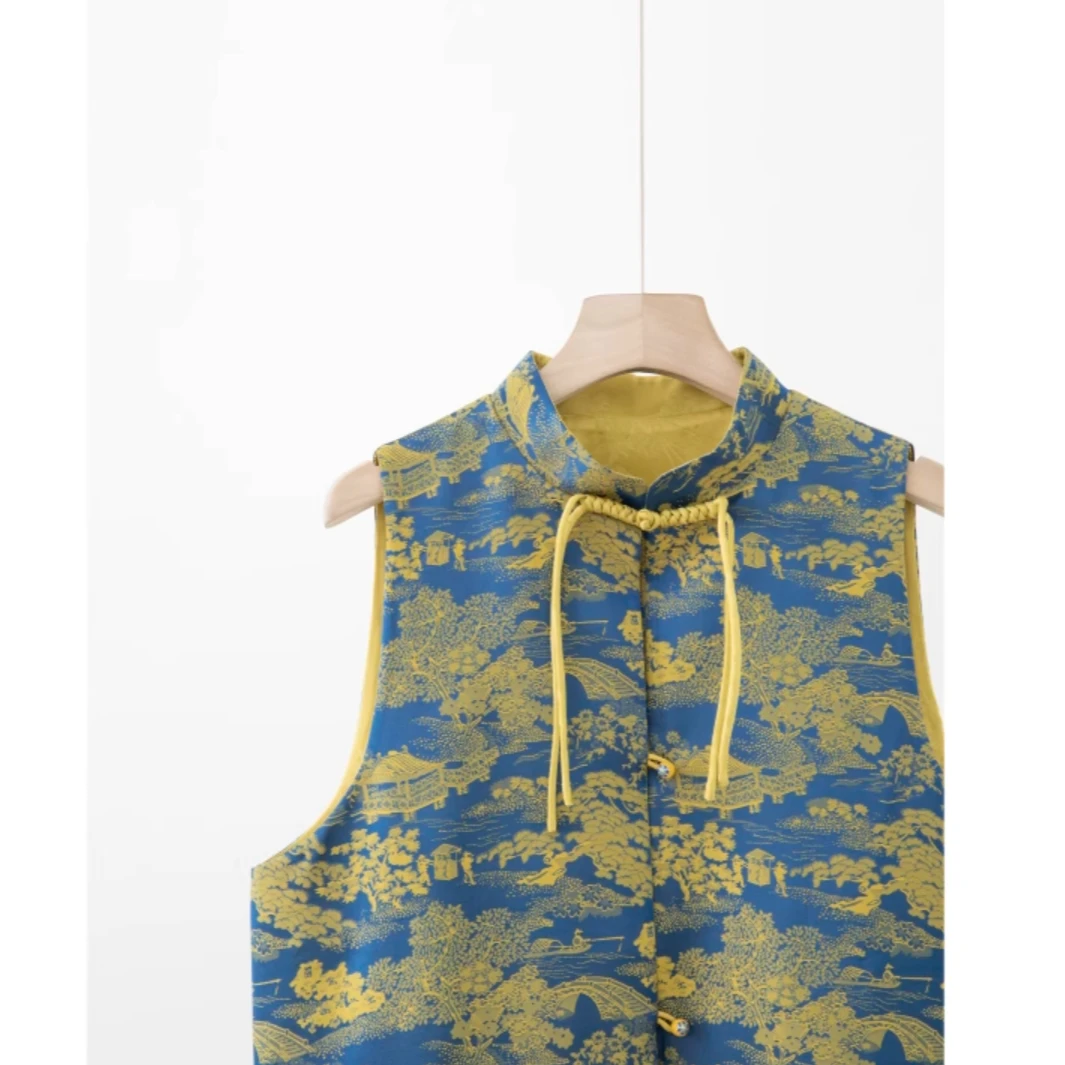 新中式盘扣无袖真丝马甲MJ4A1323