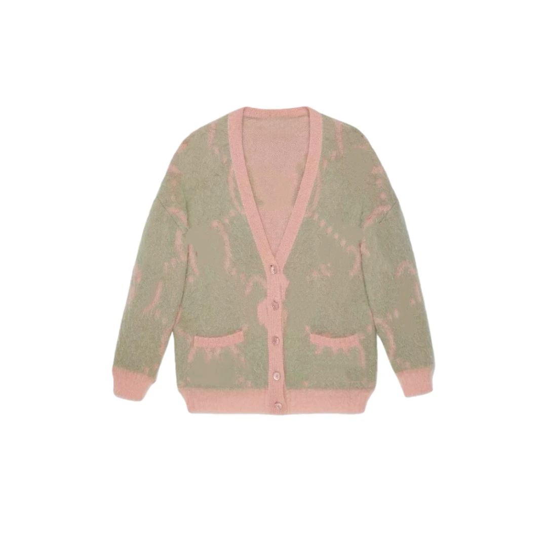 【彭彭甄选】爆款双面印花针织开衫外套A104