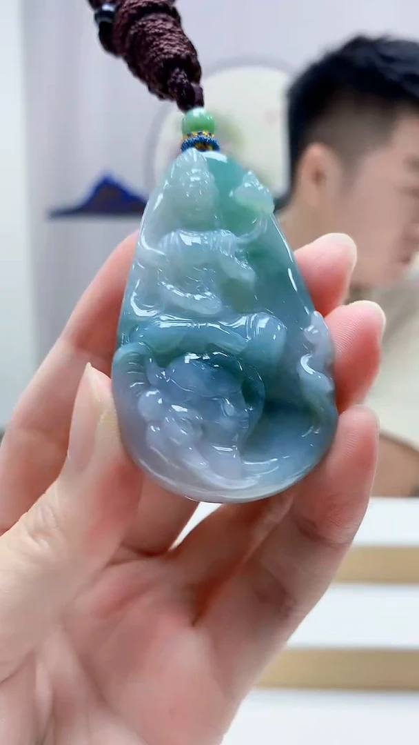 未镶嵌定制翡翠5028zm-毛货挂件普贤54