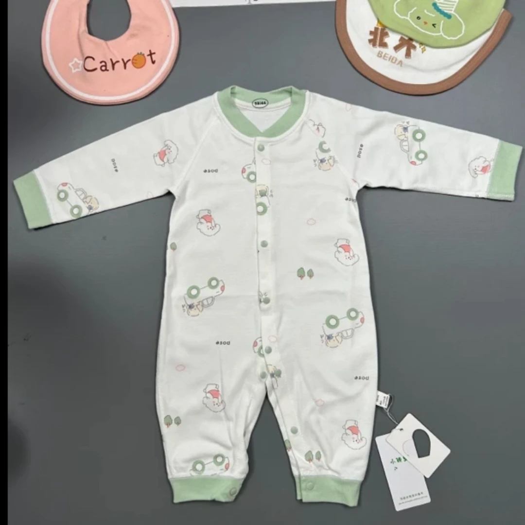 【绿色小汽车】对开棉毛哈衣