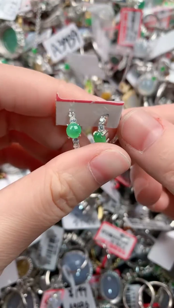 银S925镶嵌戒指翡翠2222----7