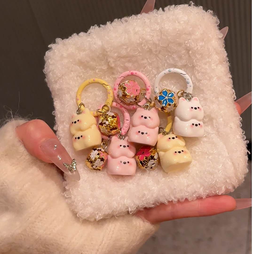 【新款速发】手工叠叠小狗卡通甜美少女心ins小狗钥匙扣书包挂饰