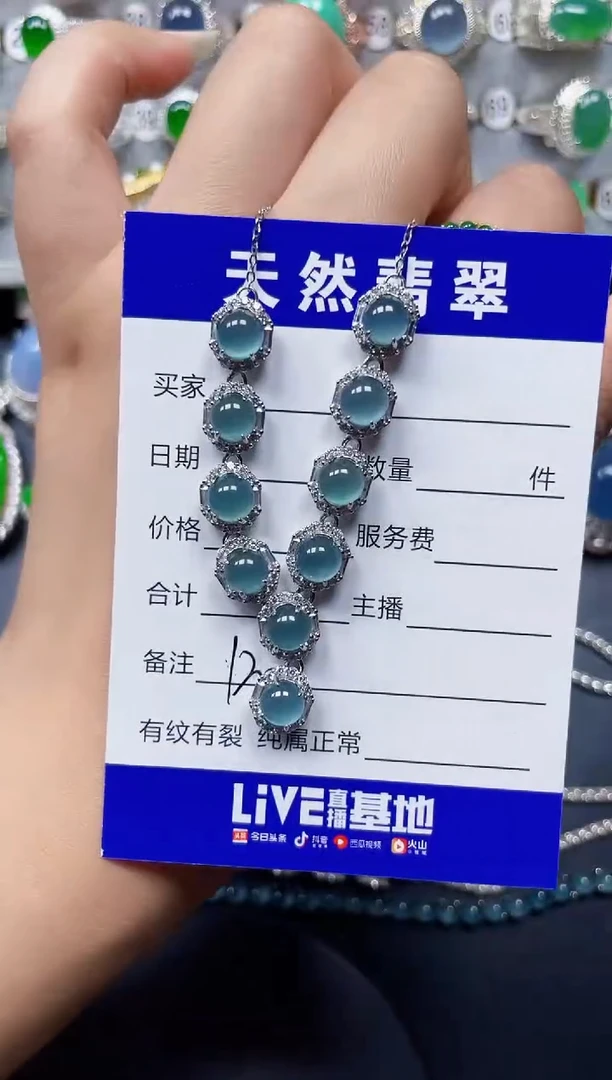 翡翠银S925镶嵌颈饰0120
