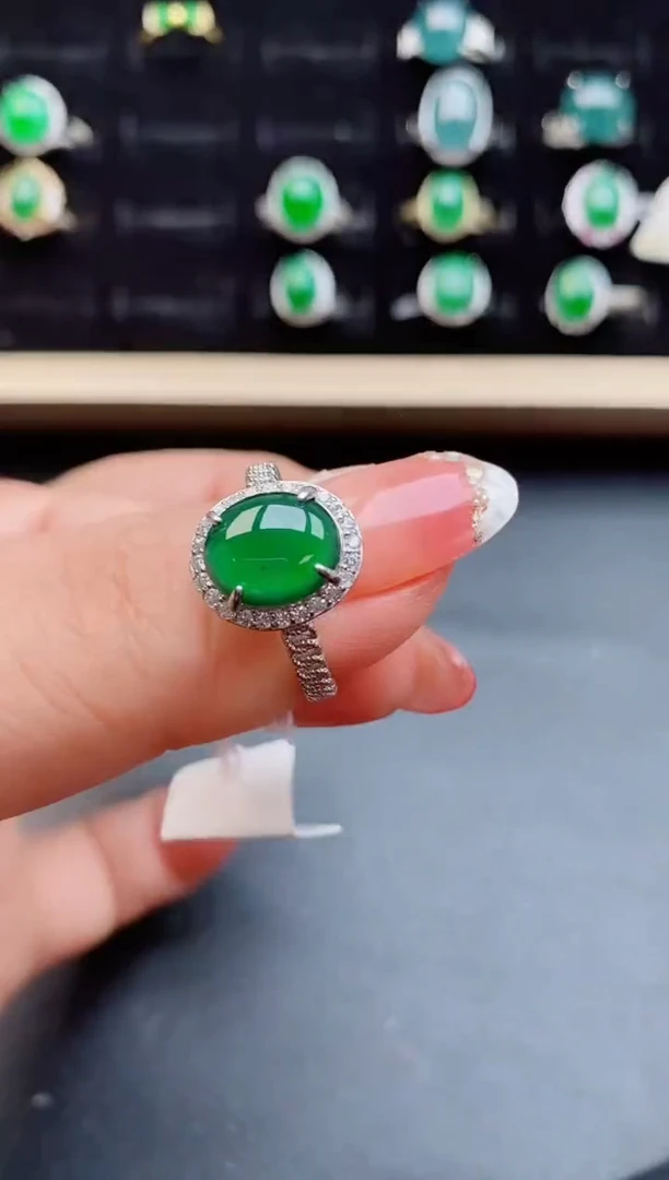 【闪购商品】翡翠戒指银S925镶嵌12121